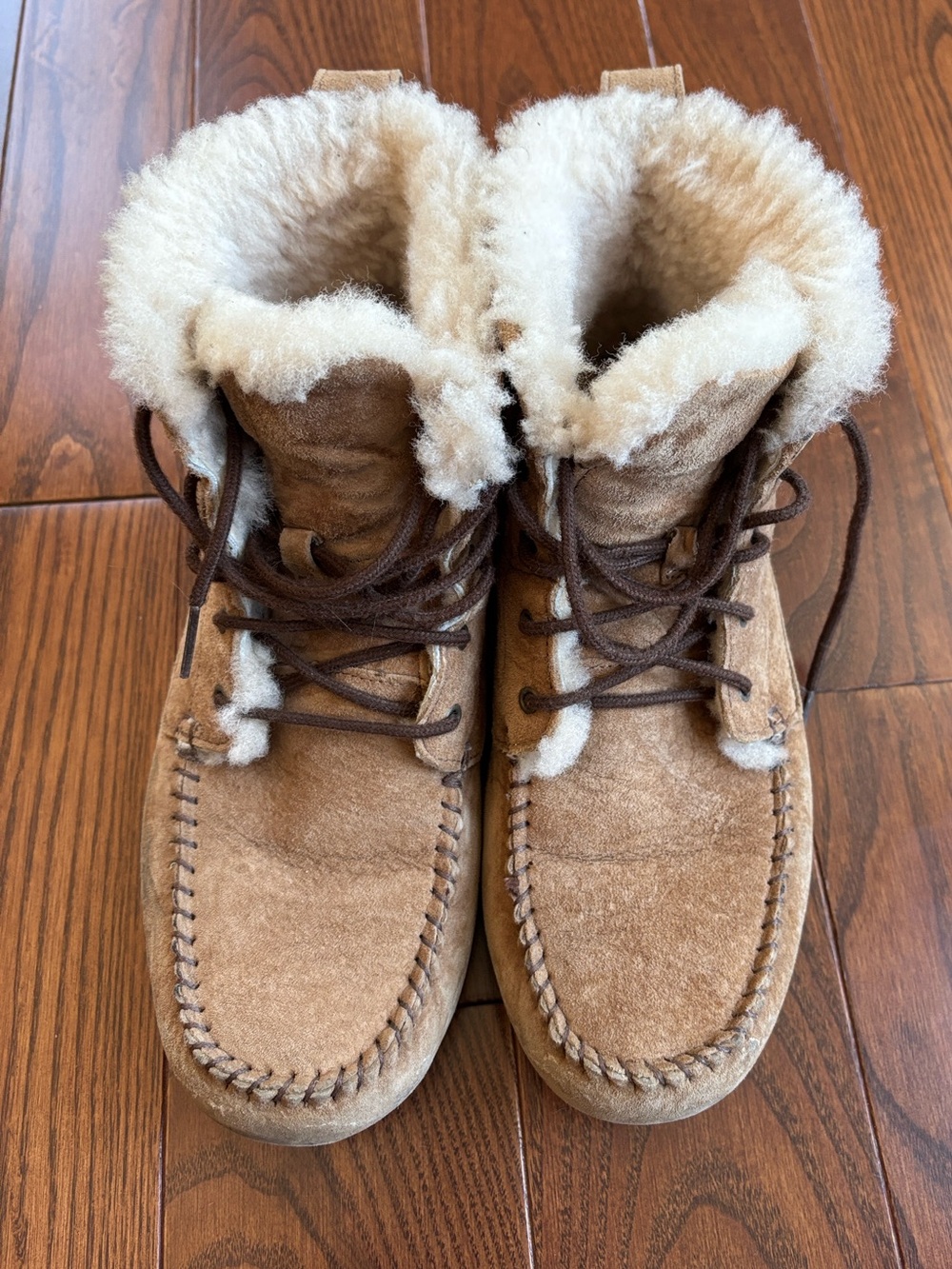 UGG Chestnut Shearling-Lined Suede Moccasin Boots - Picture 10 of 10